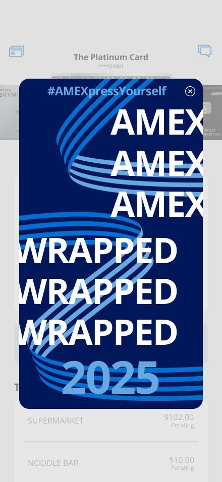 Amex Wrapped – Pop up